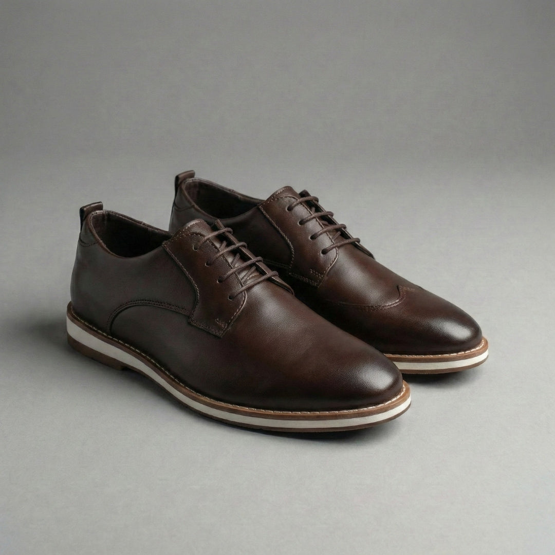 Sapato Derby Social Liso Café