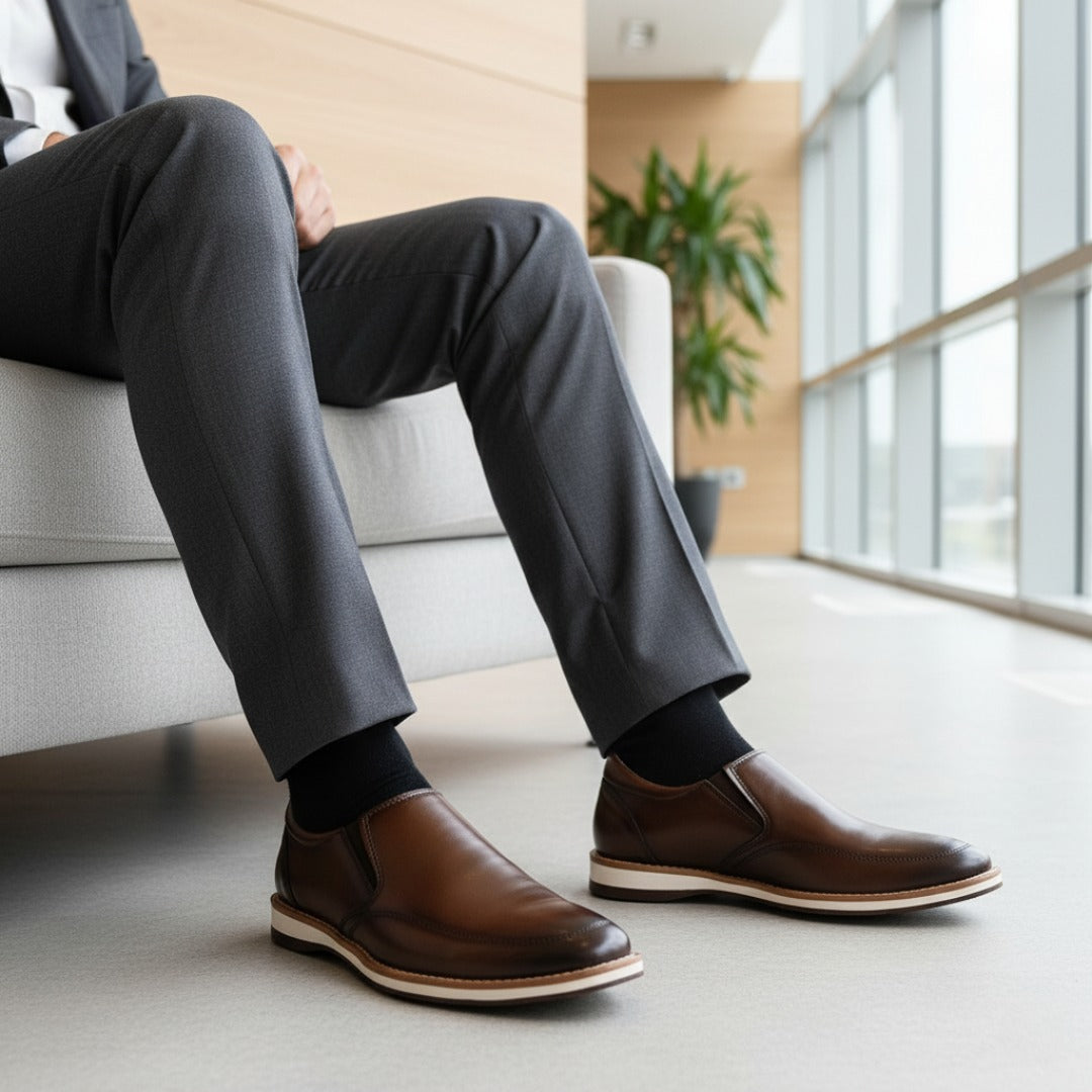 Sapato Social Slip On Marrom
