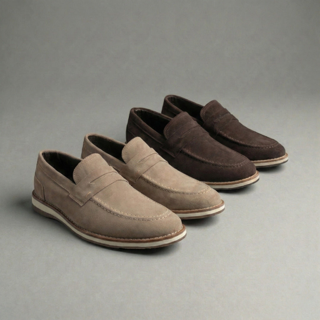 Kit 2 Pares Loafer Camurça ( Bege e Marrom )