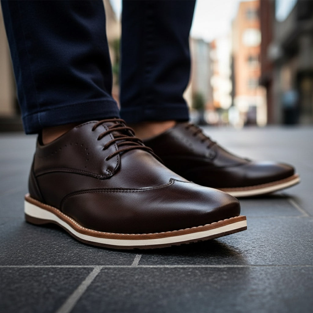 Sapato Oxford Brogue Café