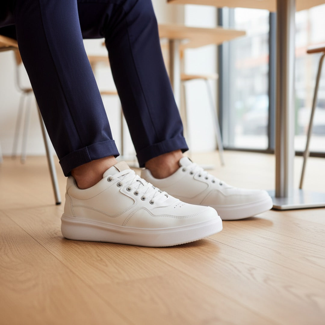 Tênis Casual Branco Elástico