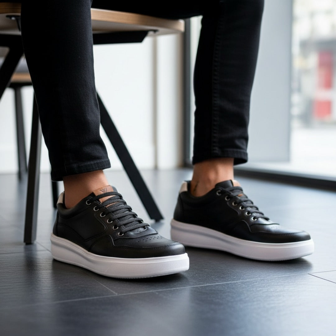 Tênis Casual Preto Elástico