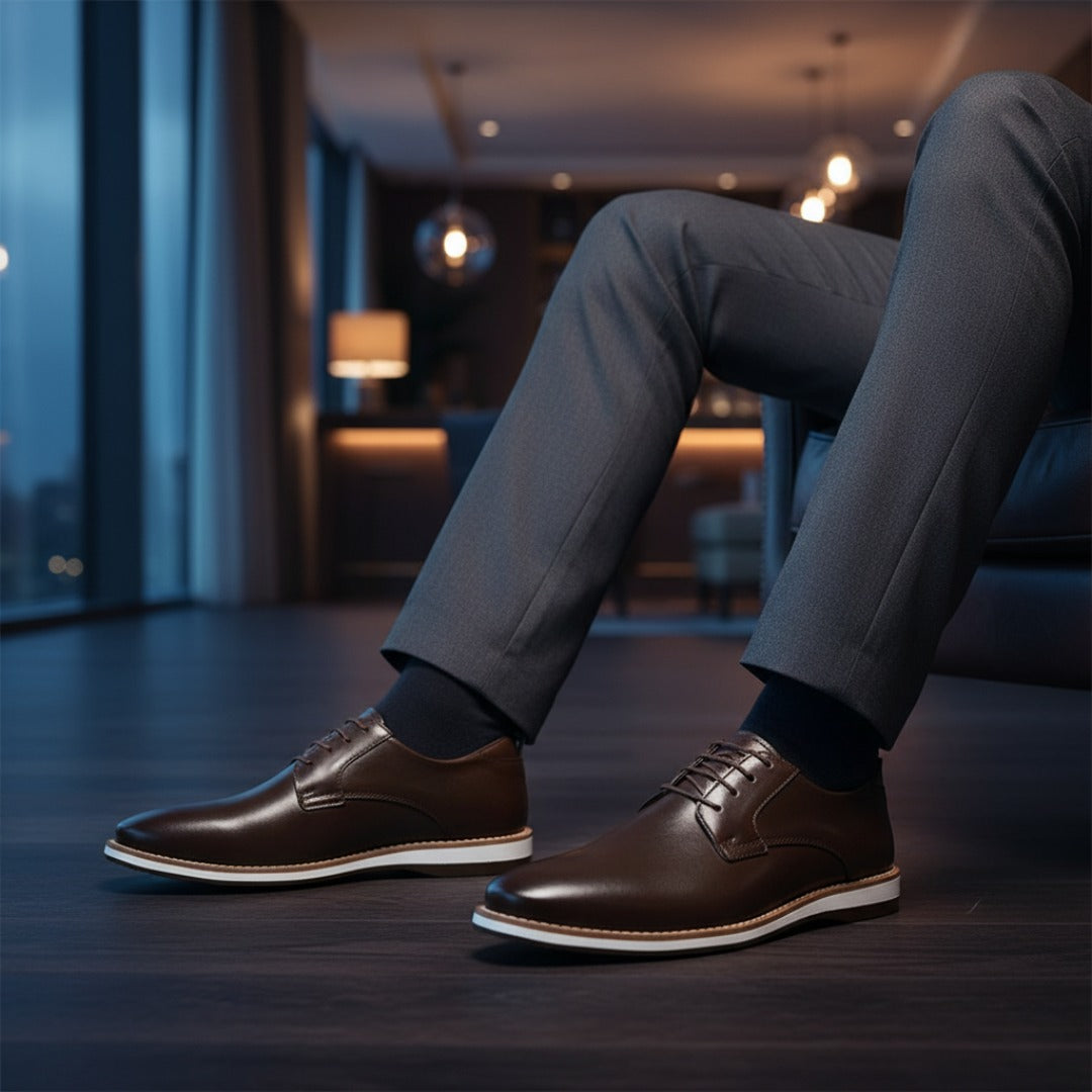 Sapato Oxford Social Liso Café
