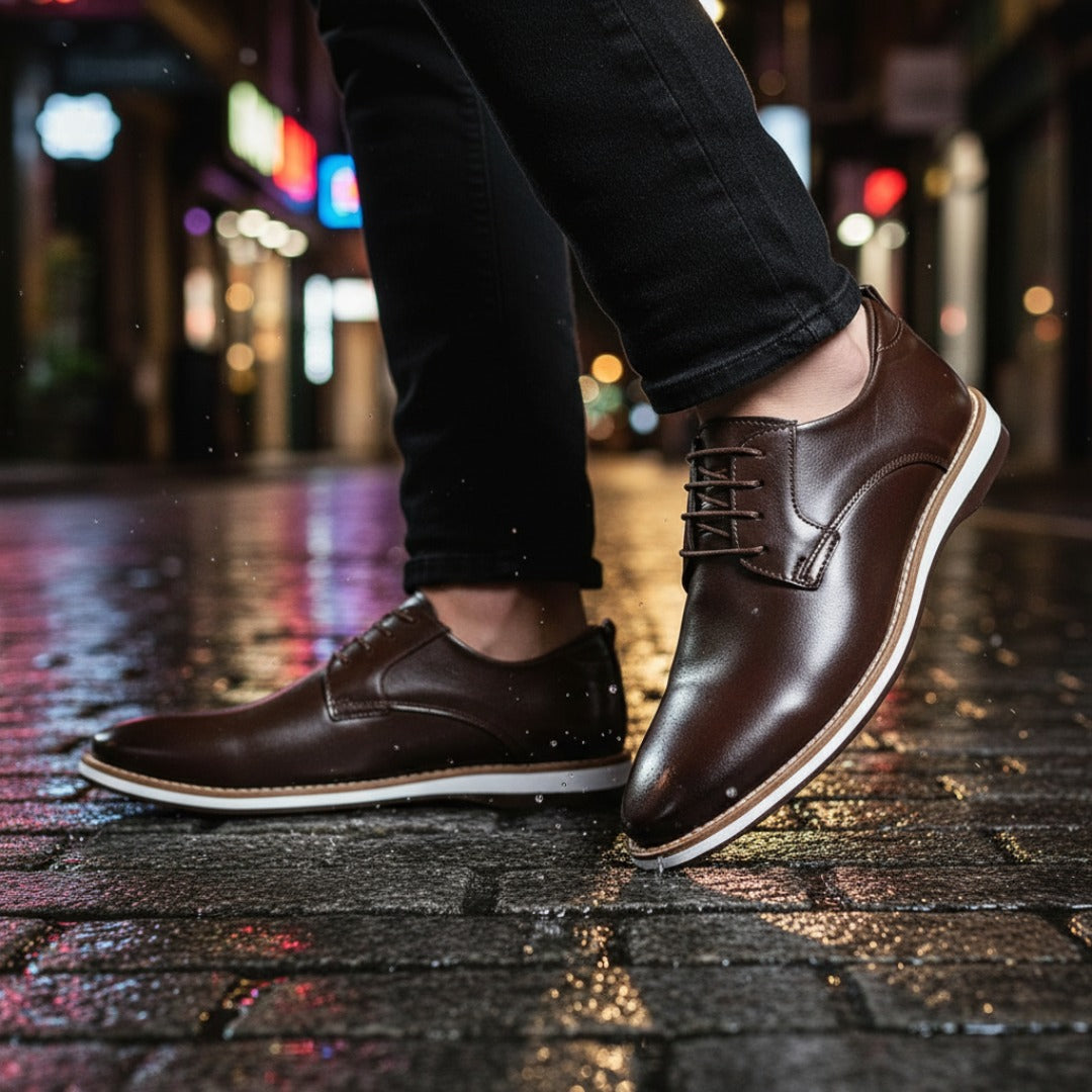 Sapato Oxford Social Liso Café