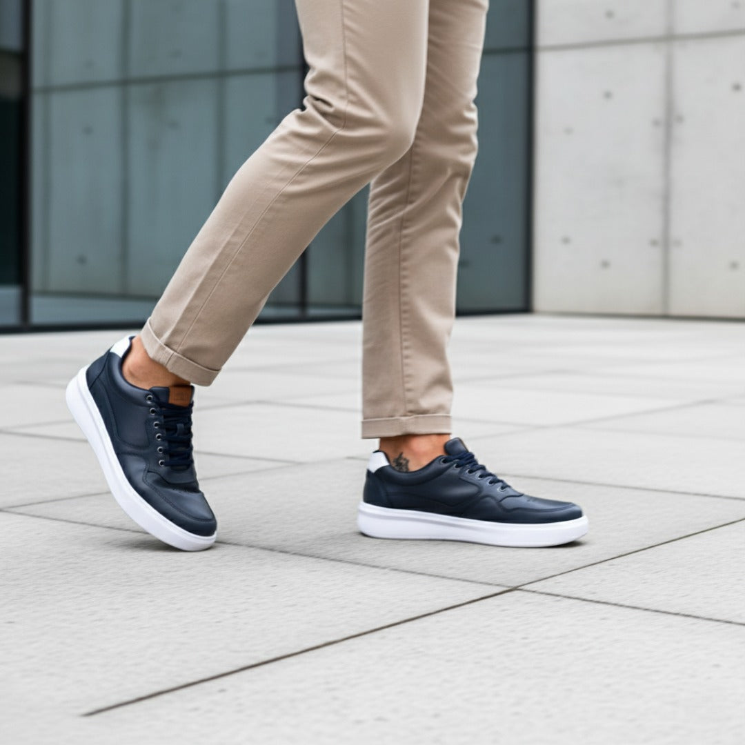 Tênis Casual Azul Elástico