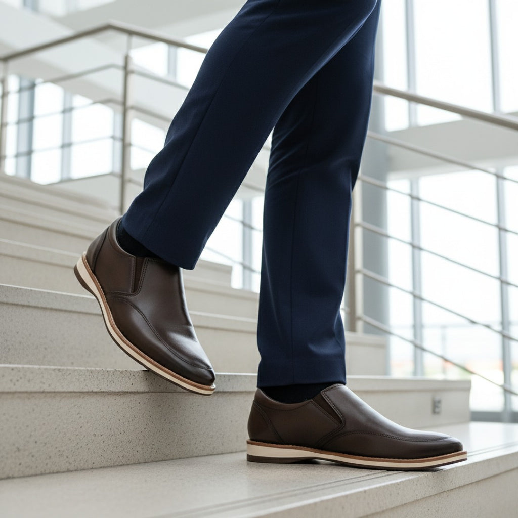 Sapato Social Slip On Classic Café