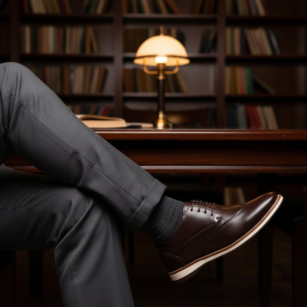 Sapato Oxford Brogue Café