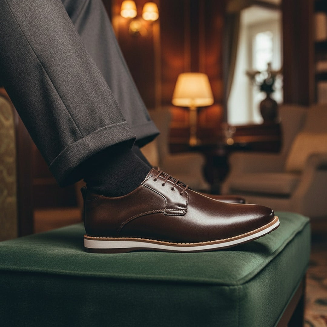 Sapato Oxford Social Liso Café