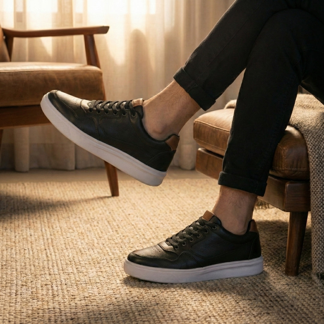 Tênis Casual Preto Elástico