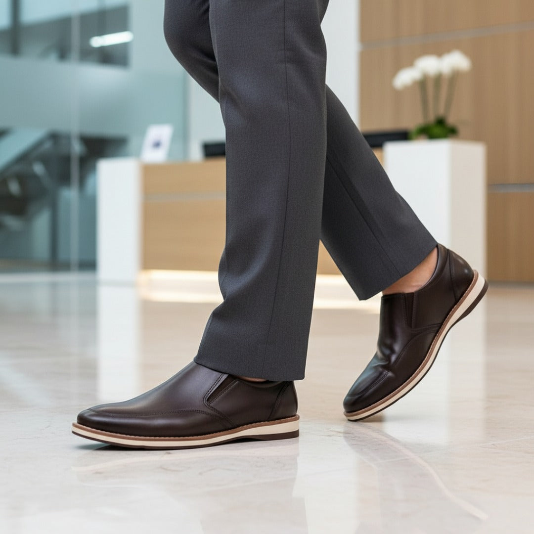Sapato Social Slip On Classic Café