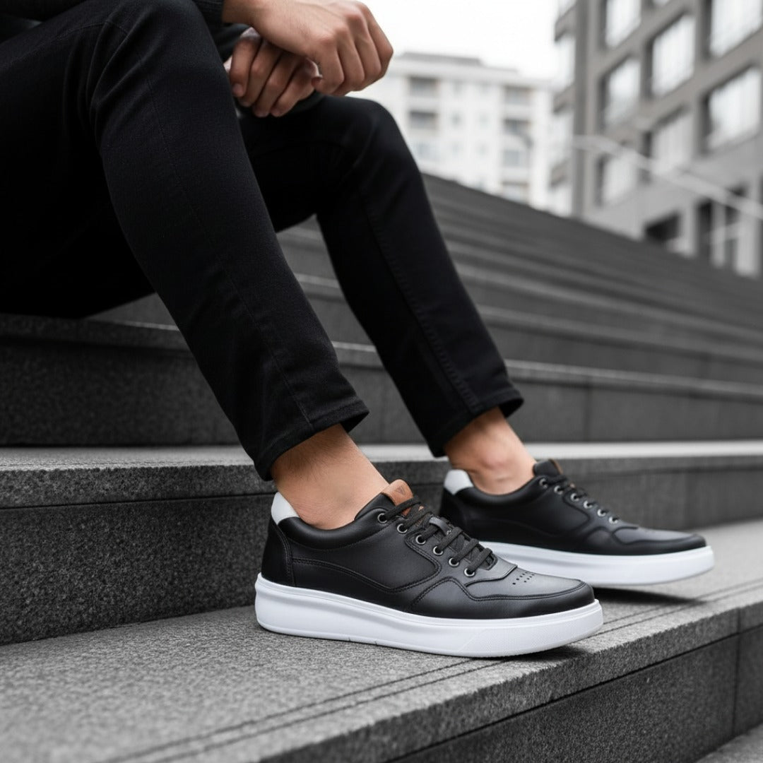 Tênis Casual Preto Elástico
