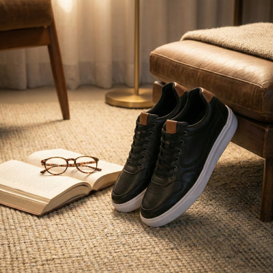 Tênis Casual Preto Elástico