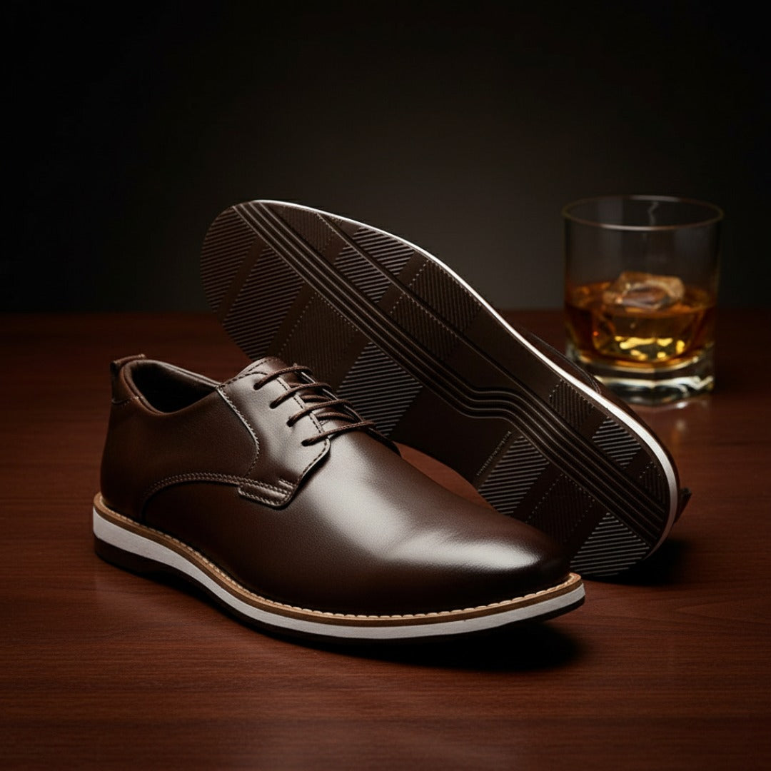 Sapato Oxford Social Liso Café