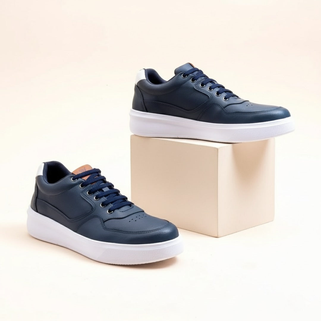 Tênis Casual Azul Elástico