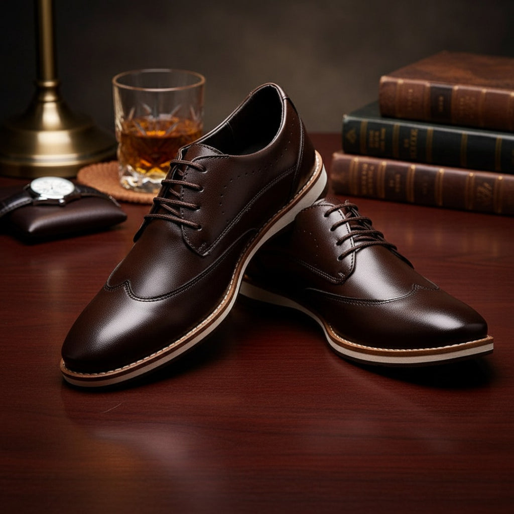 Sapato Oxford Brogue Café