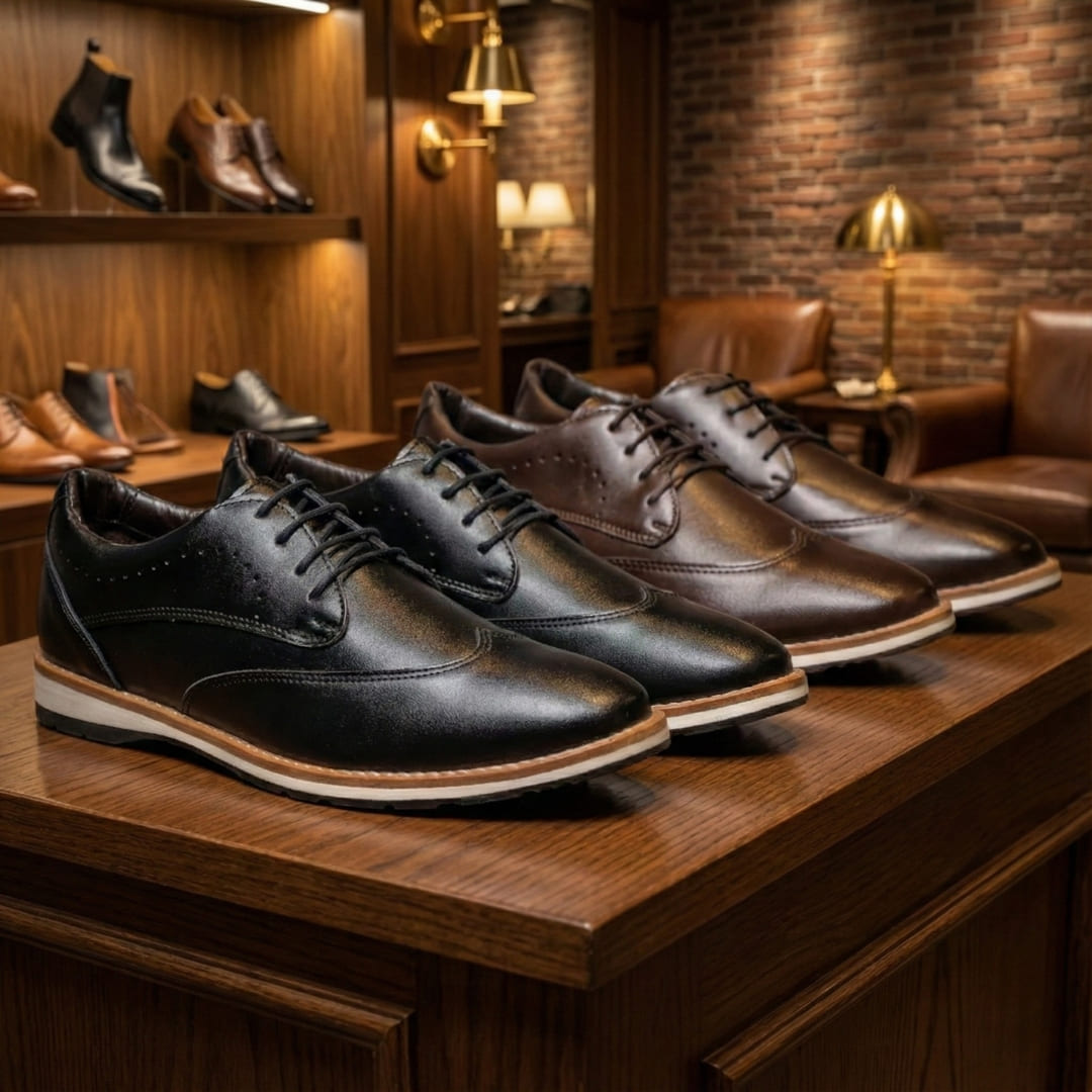 Kit 2 Pares Sapato Social Brogue ( Preto e Café )