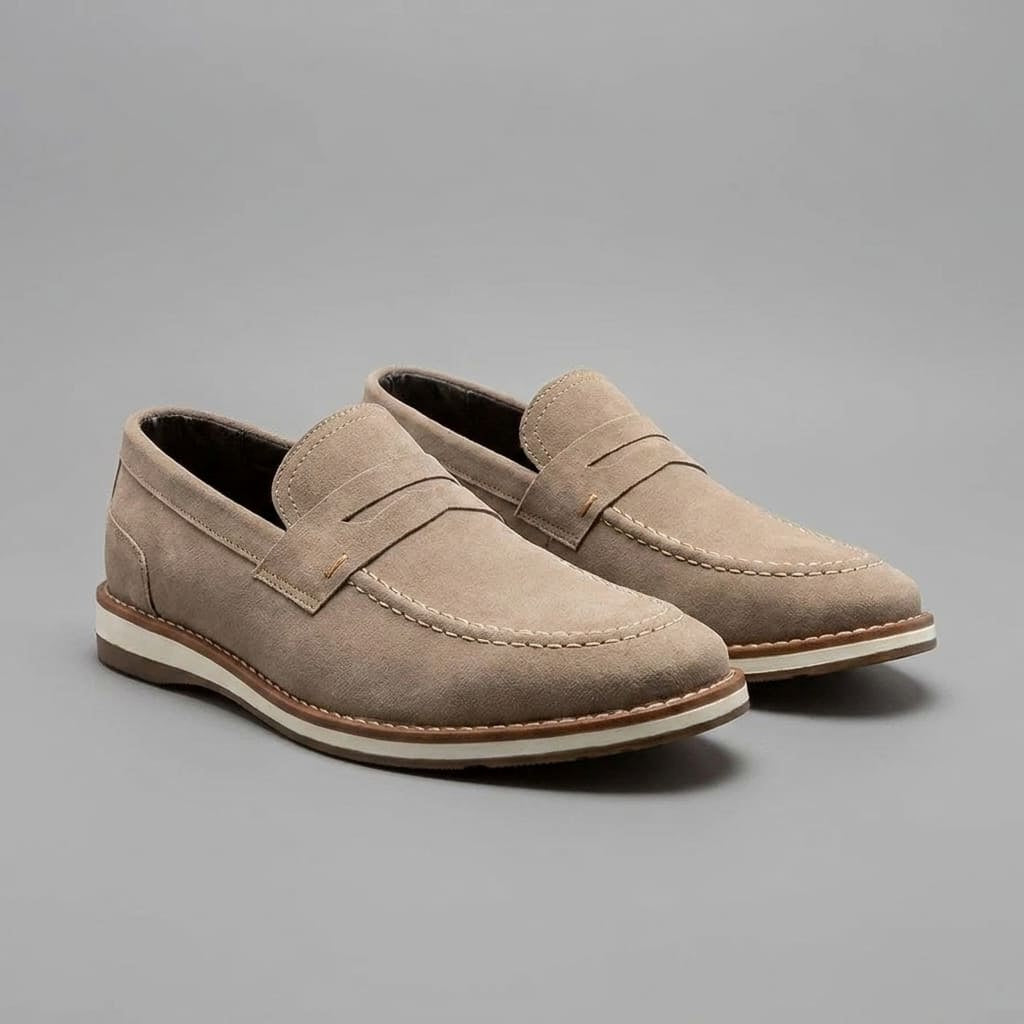Loafer Casual Camurça Cinza