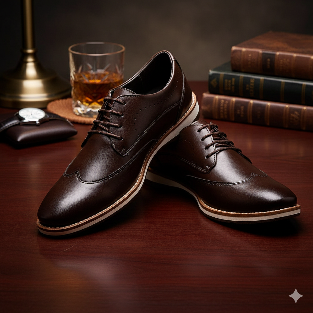Sapato Oxford Brogue Café