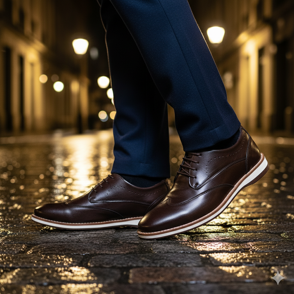 Sapato Oxford Brogue Café