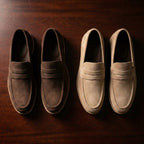 Kit 2 Pares Loafer Camurça ( Bege e Marrom )