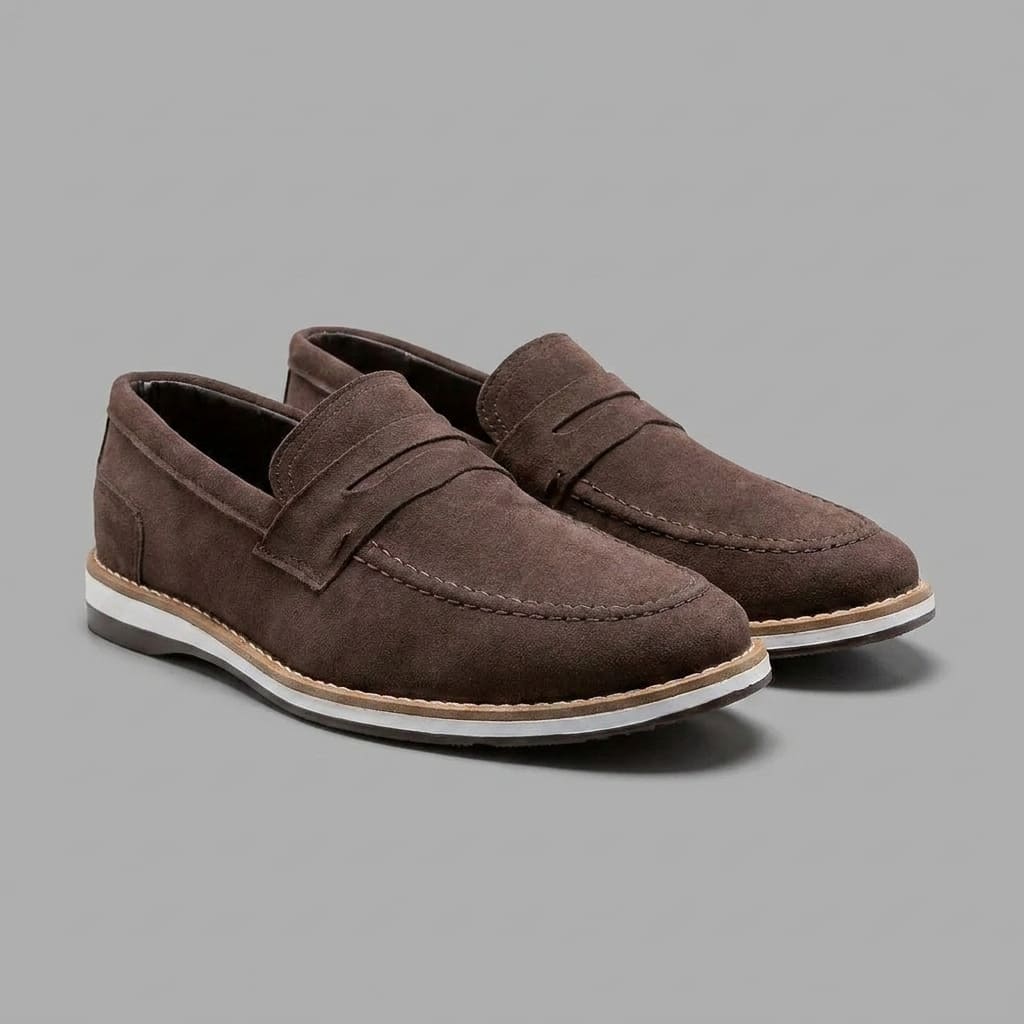 Loafer Casual Camurça Marrom